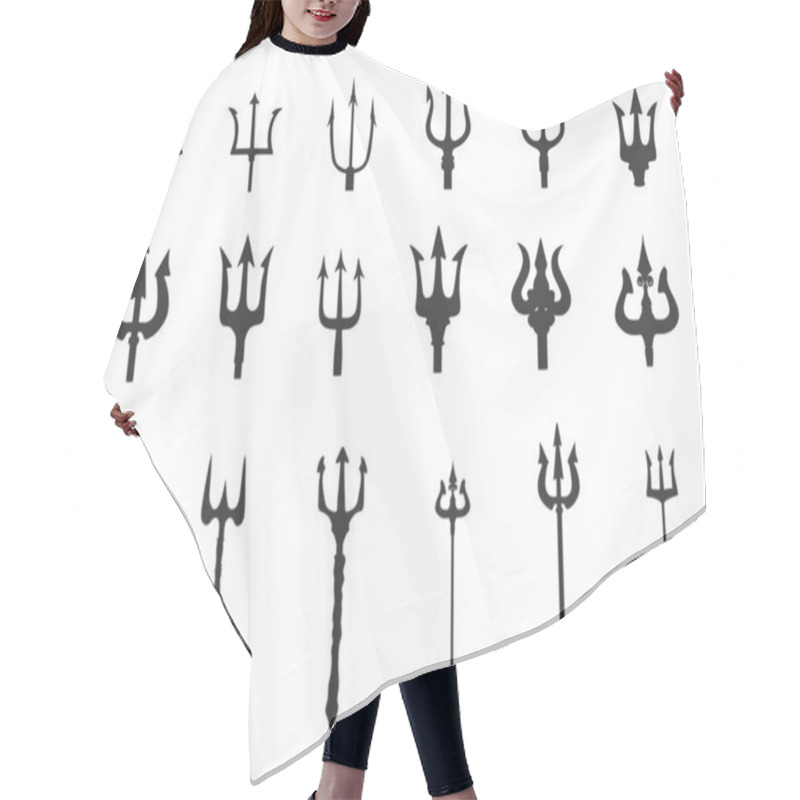 Personality  Trident Silhouettes, Pitchfork Silhouette, Trident Svg, Trident Icon Set Hair Cutting Cape