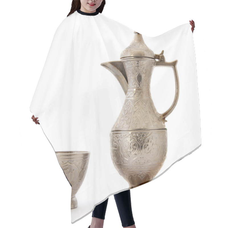 Personality  Turkish Ottoman Style Metal Pitcher And Cup Hair Cutting Cape