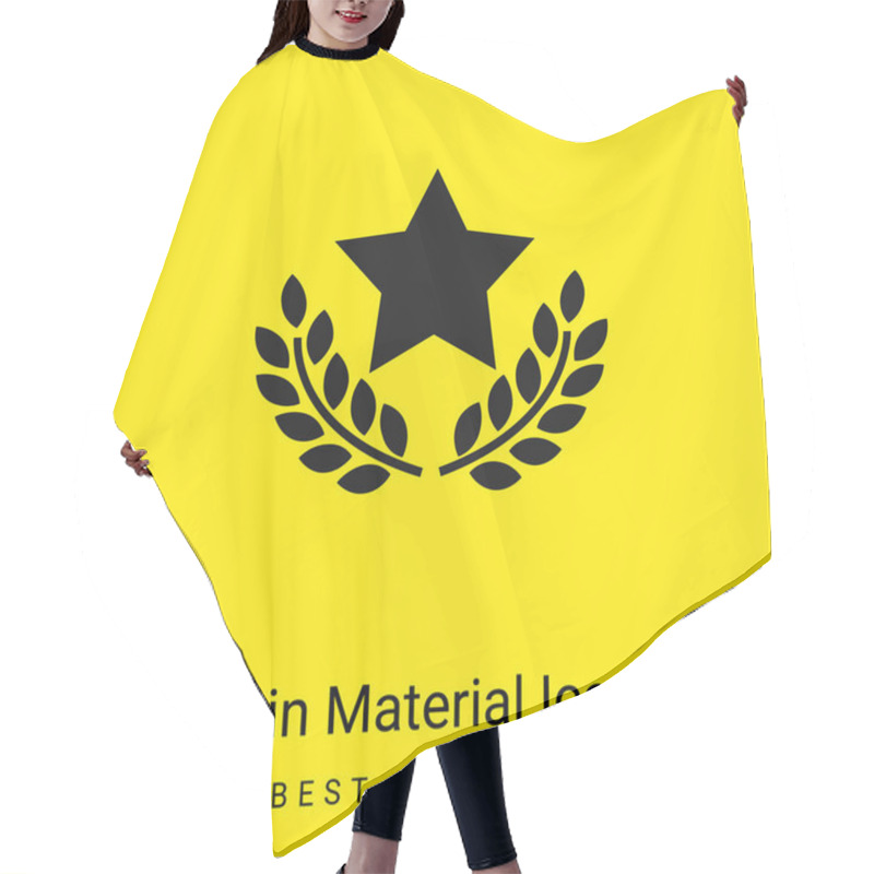 Personality  Award Star With Olive Branches Minimal Bright Yellow Material Icon Hair Cutting Cape