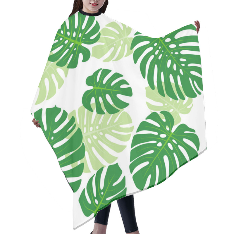 Personality  Monstera Leaves Background Hair Cutting Cape