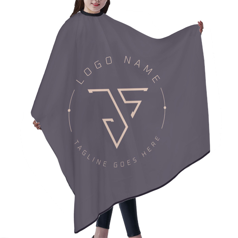 Personality  Professional JS Logo. Modern Minimal JS Letter Monogram Emblem For Premium Branding Hair Cutting Cape