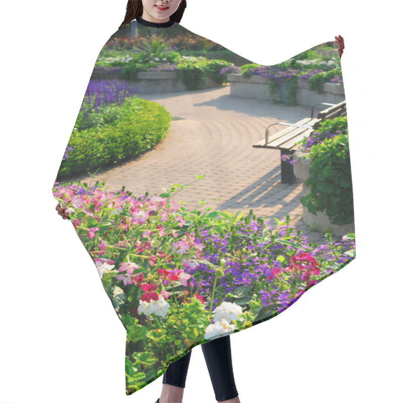 Personality  Formal Garden With Blooming Flowers In The Summer Hair Cutting Cape