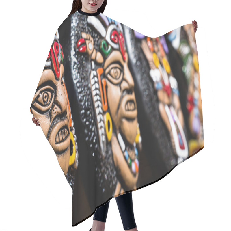 Personality  Souvenir Masks From Argentina, South America. Hair Cutting Cape