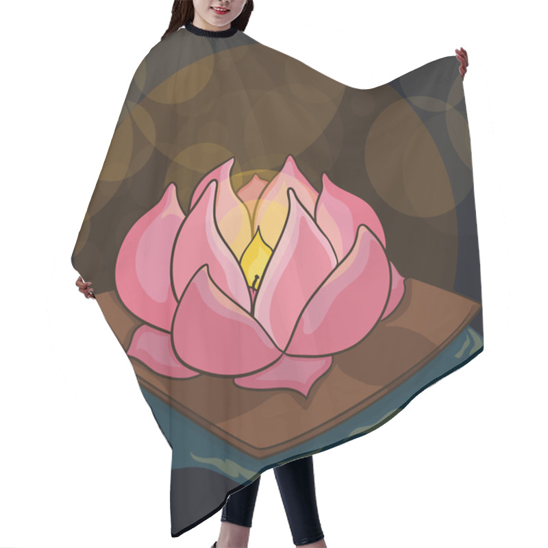 Personality  Poster With Beauty Lotus To Celebrate Ghost Festival, Vector Illustration Hair Cutting Cape