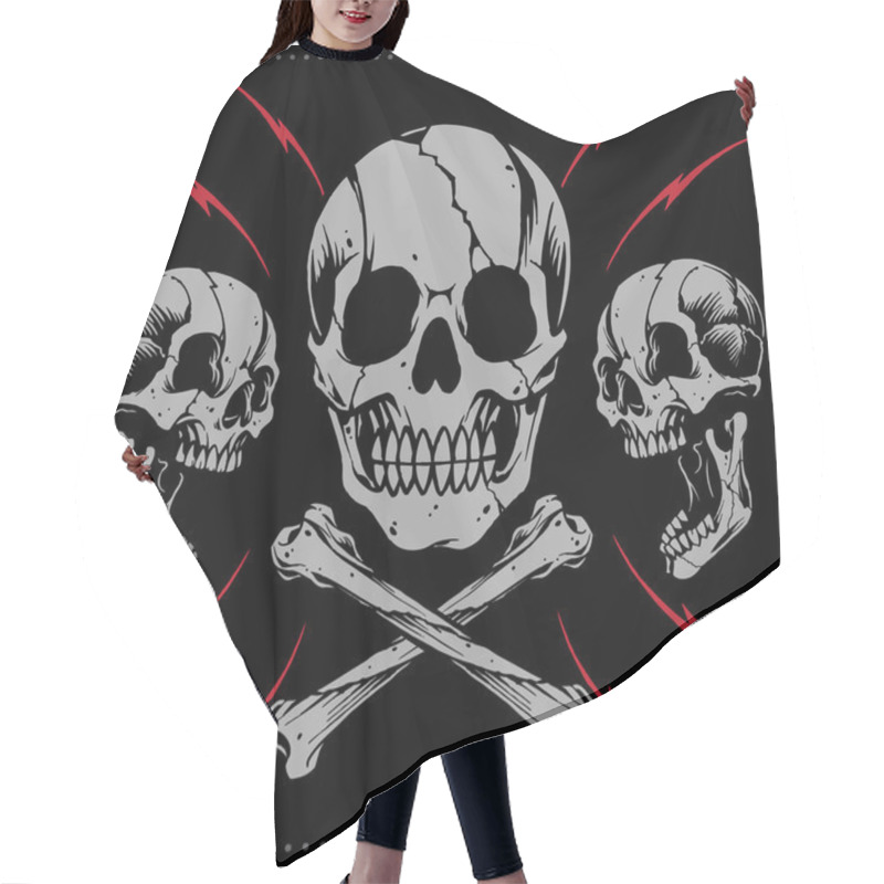 Personality  Skulls And Bone Cross Hair Cutting Cape