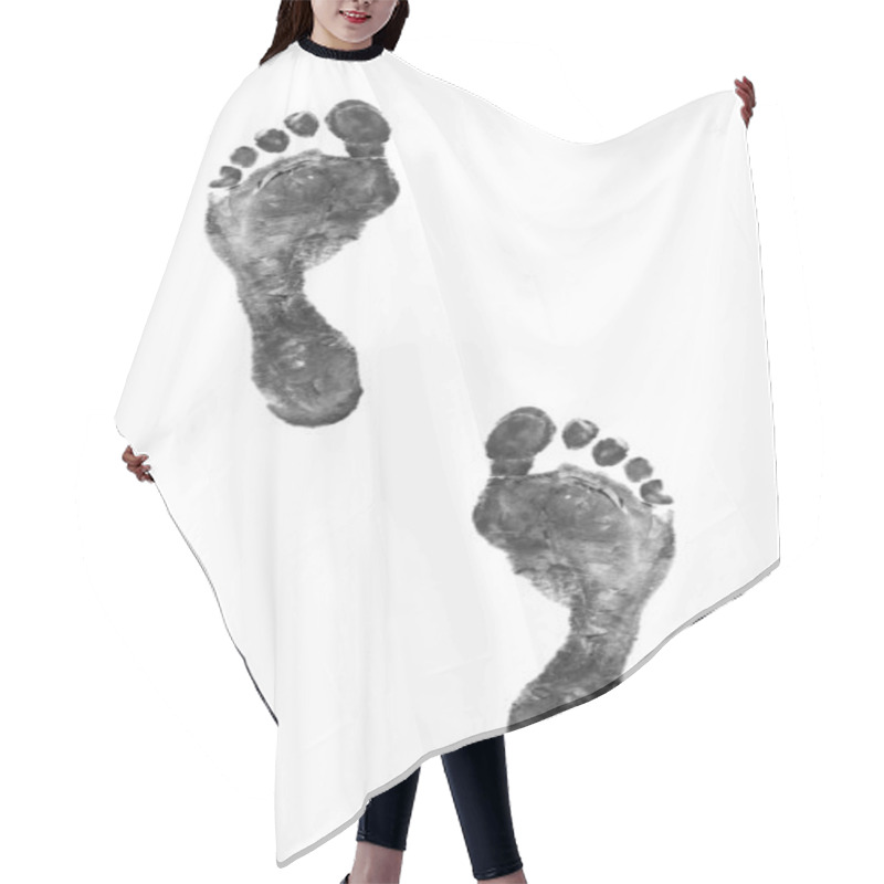 Personality  Footprints Isolated On Whine Background Hair Cutting Cape