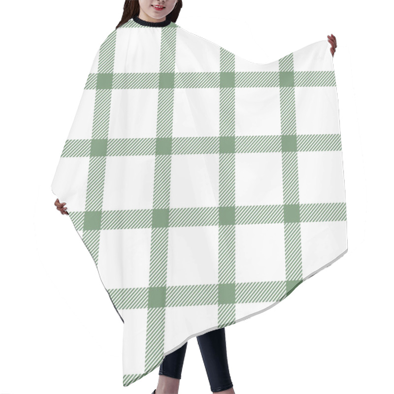 Personality  Elegant Sage Green And White Plaid Pattern.  Perfect For Textile Design, Website Backgrounds, Stationery, Or Crafting Projects. Hair Cutting Cape