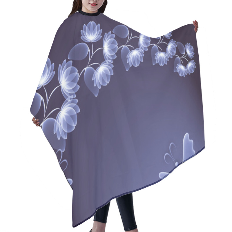 Personality  Transparent Flowers And Butterfly Hair Cutting Cape