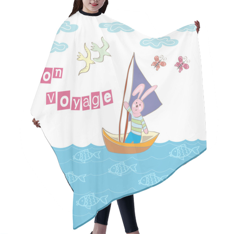 Personality  Bon Voyage Greeting Card. Hair Cutting Cape