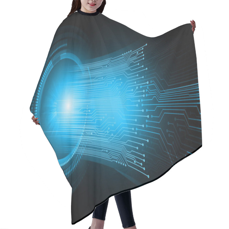 Personality  Cyber Circuit Future Technology Concept Background Hair Cutting Cape