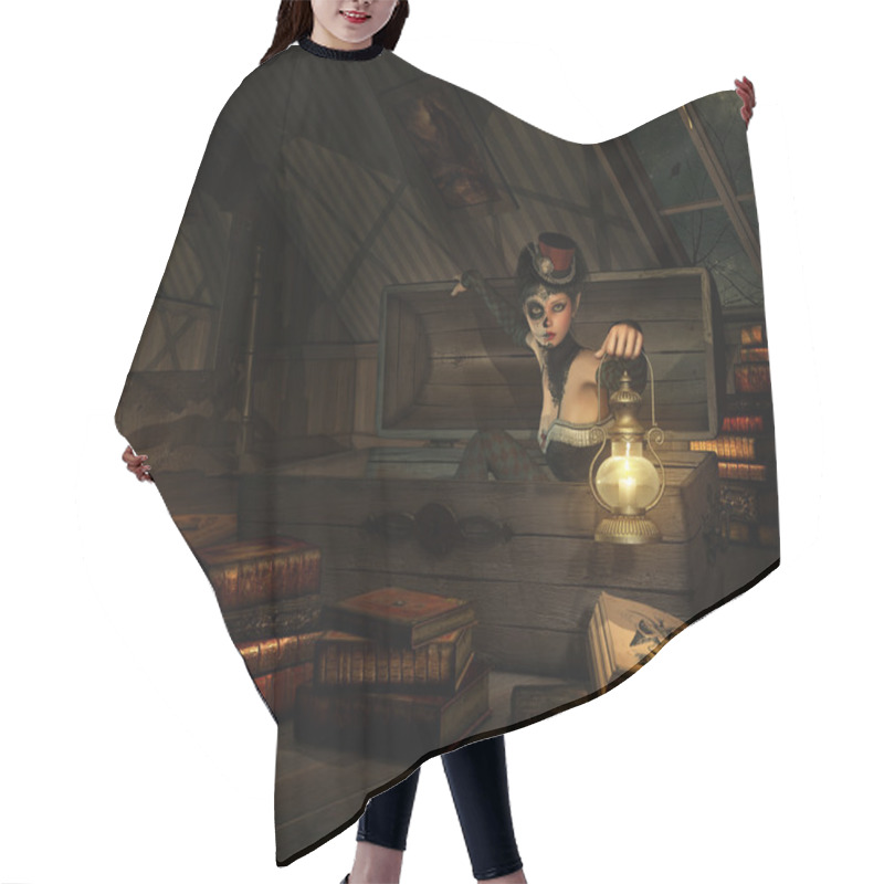 Personality  In My Attic, 3d CG Hair Cutting Cape