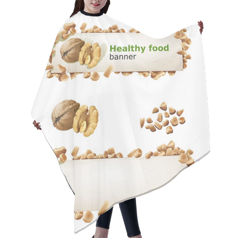 Personality  Set Banners With Walnuts And Ground Nuts. Hair Cutting Cape