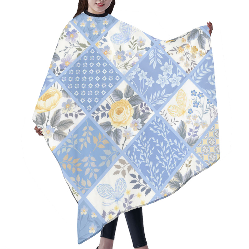 Personality  Seamless Patchwork Pattern Hair Cutting Cape