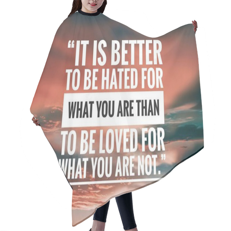 Personality  Inspirational Quote With Sky Background. Motivational Success Quote.  Hair Cutting Cape