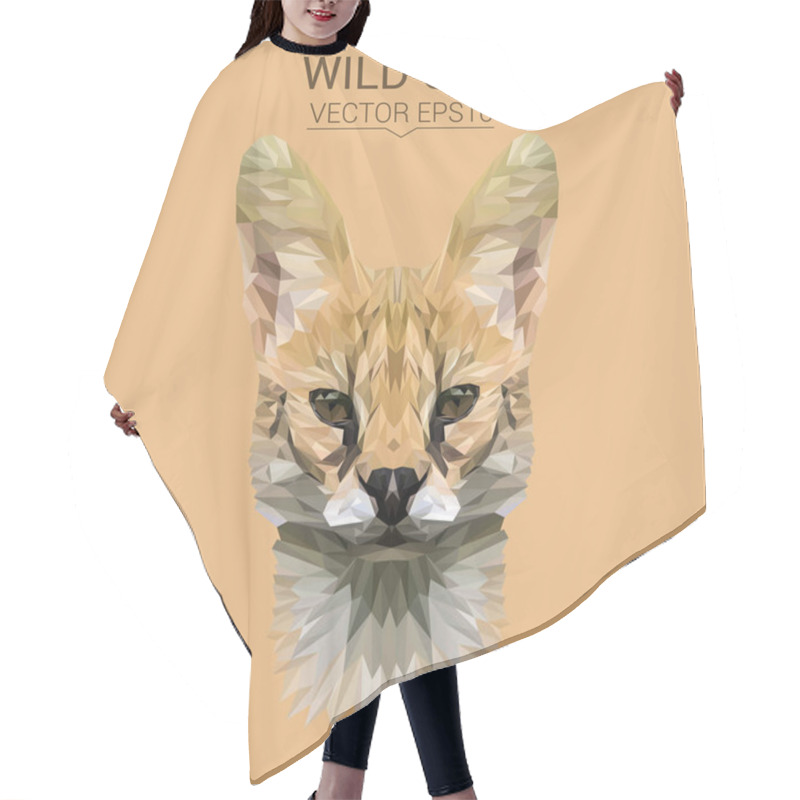 Personality  Wild Cat Low Poly Design Hair Cutting Cape