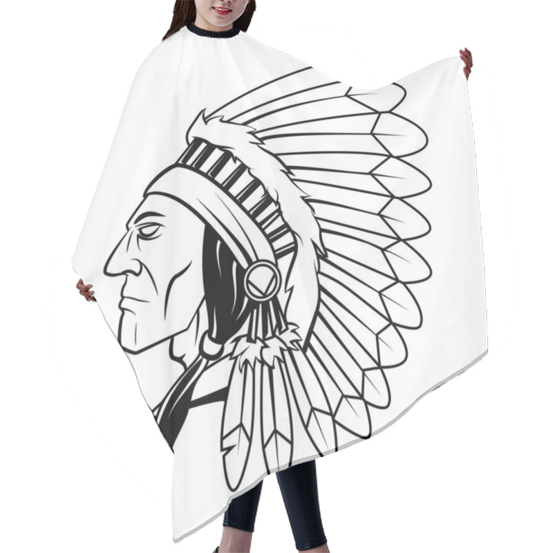 Personality  Apache Head Vector Illustration Hair Cutting Cape