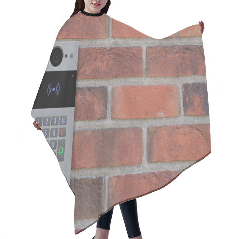 Personality  Doorbell Intercom On Brick Wall Hair Cutting Cape