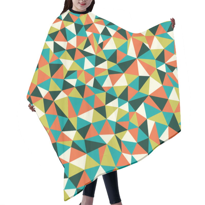 Personality  Seamless Texture With Triangles, Mosaic Endless Pattern Hair Cutting Cape