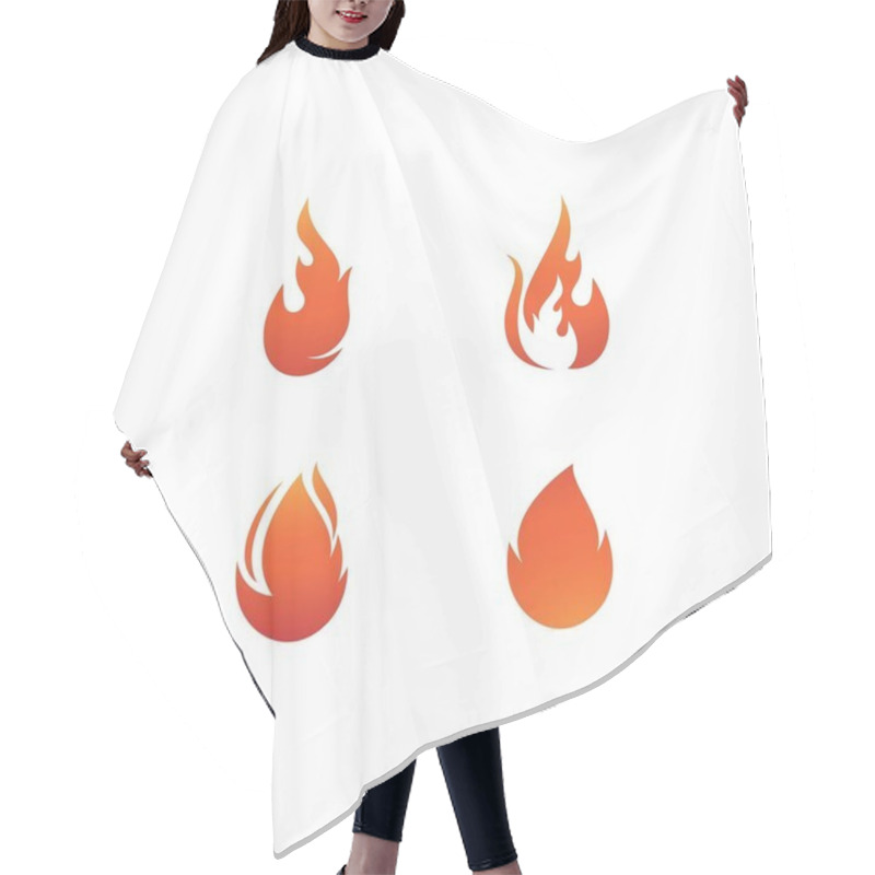 Personality  Fire Flame Logo Hair Cutting Cape