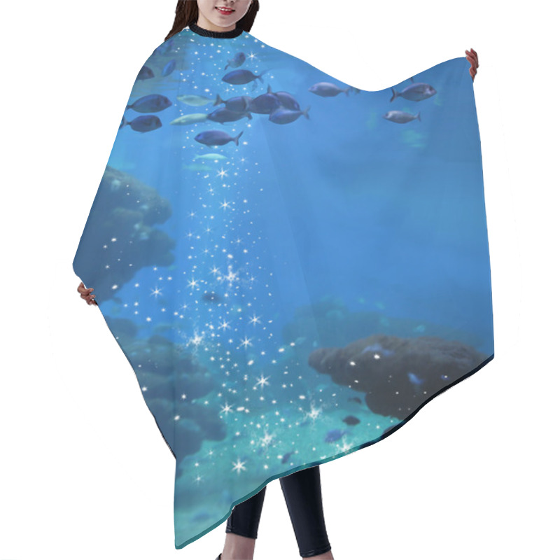 Personality  Aquarium With School Of Fish Hair Cutting Cape