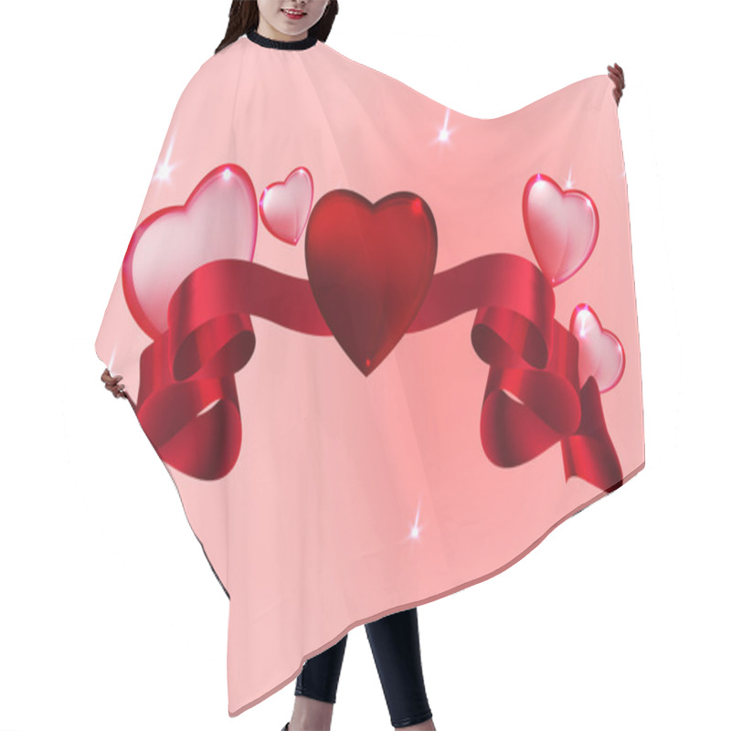 Personality  Banner Hearts Background Hair Cutting Cape