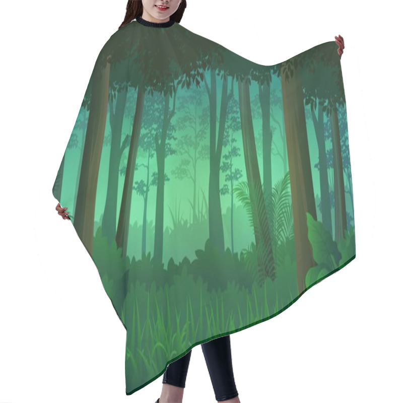 Personality  Lush Grass And Shrubs In The Middle Of The Forest, Nature Landscape Background Hair Cutting Cape