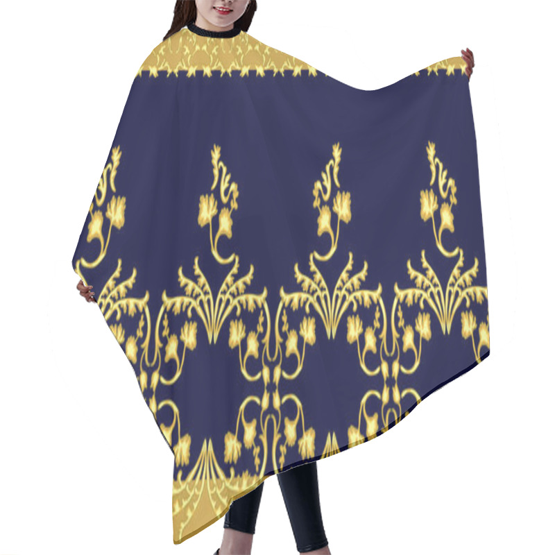 Personality  Golden Floral Border With Baroque Motifs.  Hair Cutting Cape