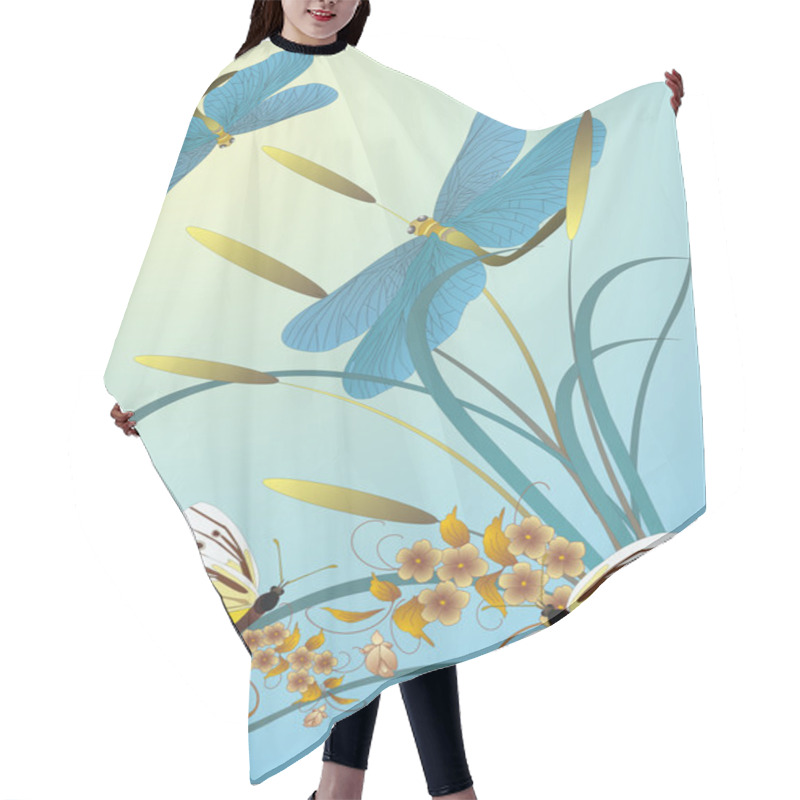 Personality  Butterflies, Dragonflies And Flowers Hair Cutting Cape