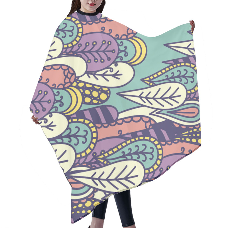 Personality  Abstract Doodle Feathers Hair Cutting Cape