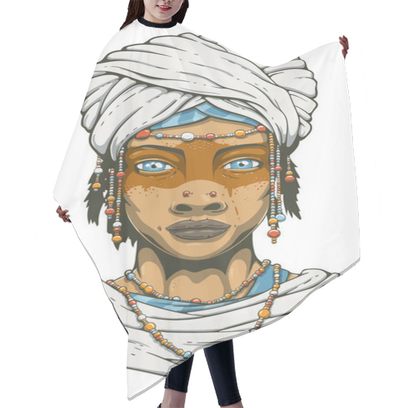 Personality  Woman In Turban Hair Cutting Cape