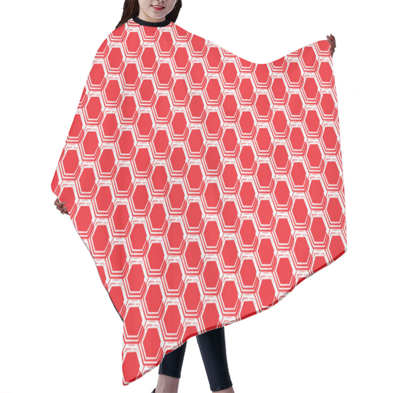 Personality  Red Honeycomb Original Ornament Hair Cutting Cape