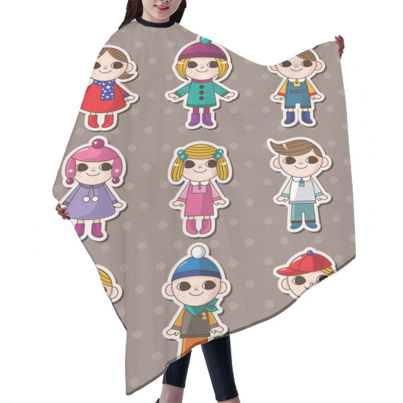 Personality  Kid Stickers Hair Cutting Cape