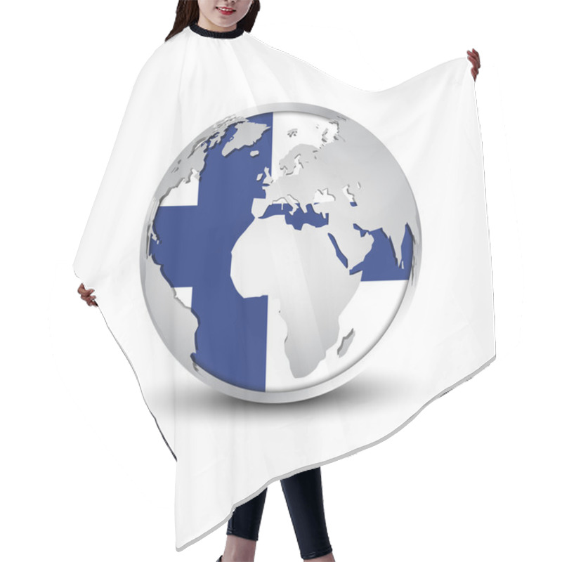 Personality  Abstract Glossy Globe Hair Cutting Cape