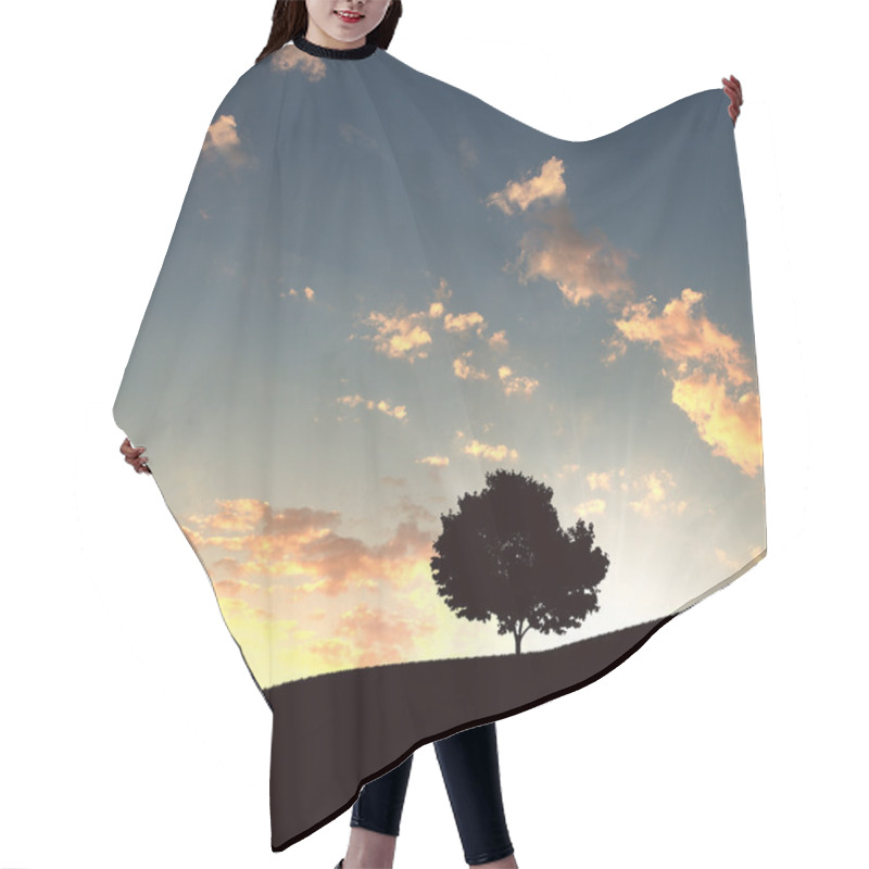 Personality  Lonely Tree On The Horizon Hair Cutting Cape