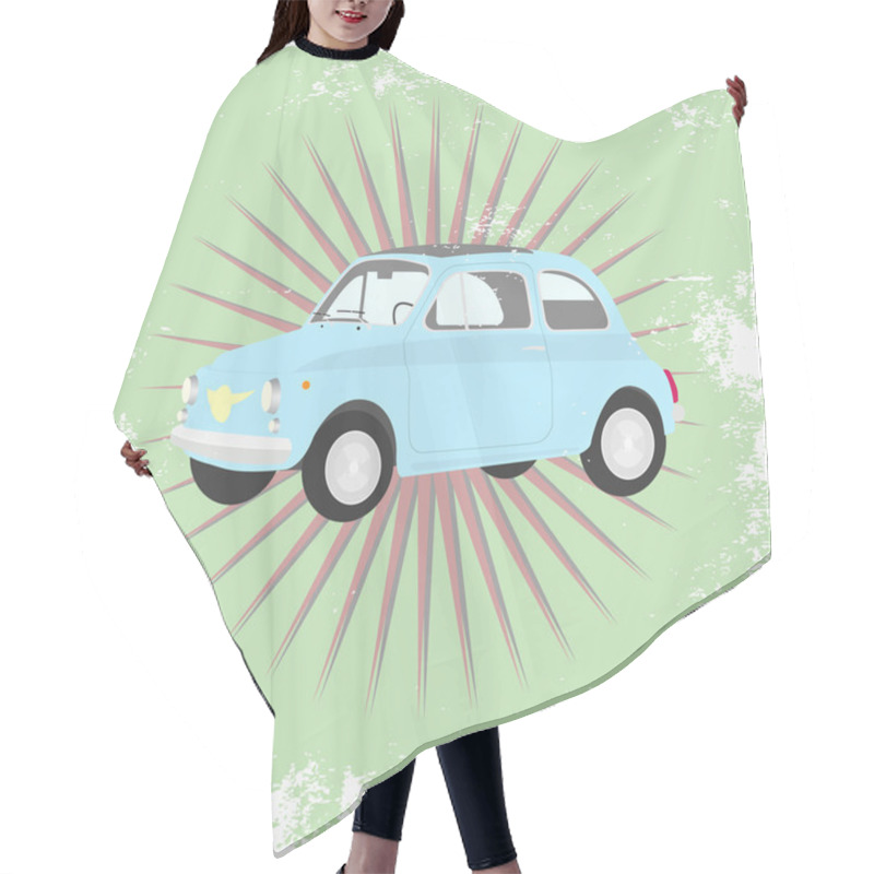 Personality  Illustration Of Retro Car Poster Hair Cutting Cape