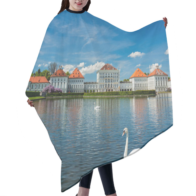 Personality  Swan In Pond Near Nymphenburg Palace. Munich, Bavaria, Germany Hair Cutting Cape