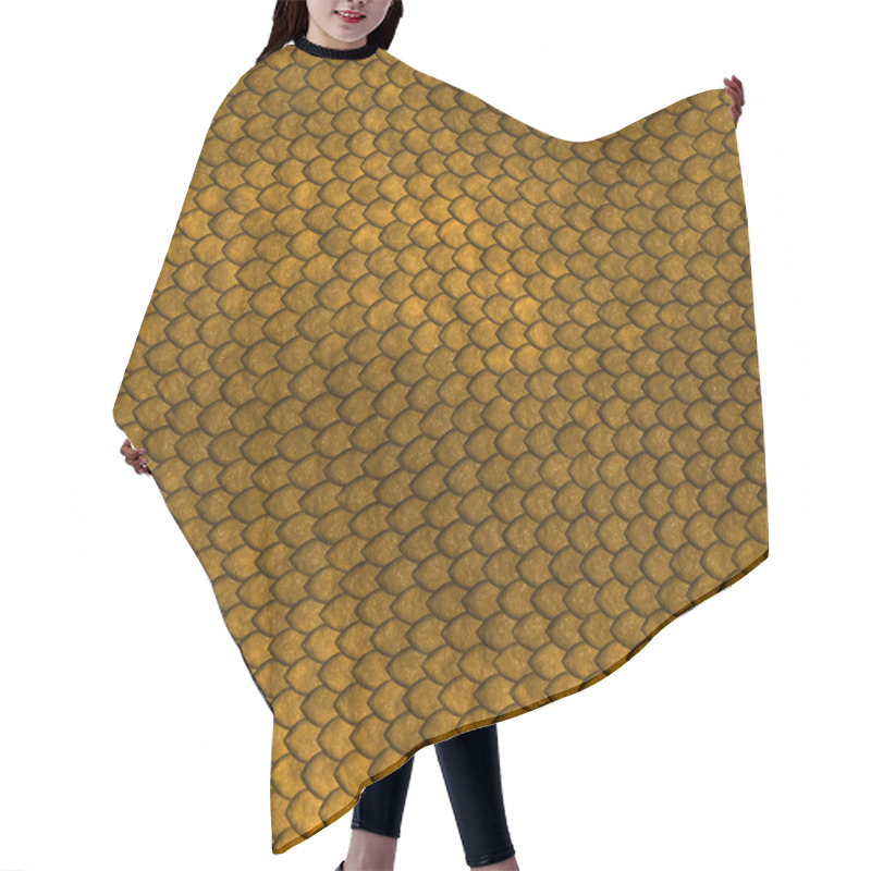 Personality  Golden Dragon Scales Pattern Hair Cutting Cape