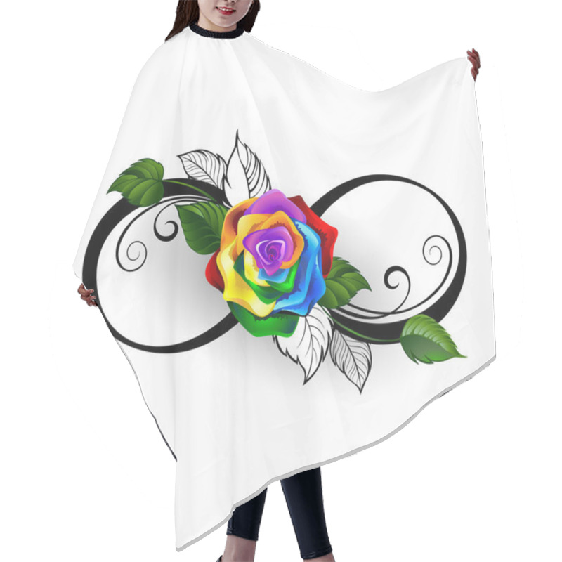 Personality  Beatiful Rainbow Hearts Hair Cutting Cape