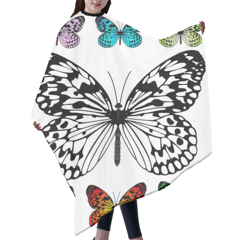 Personality  Butterfly Vector Template Hair Cutting Cape