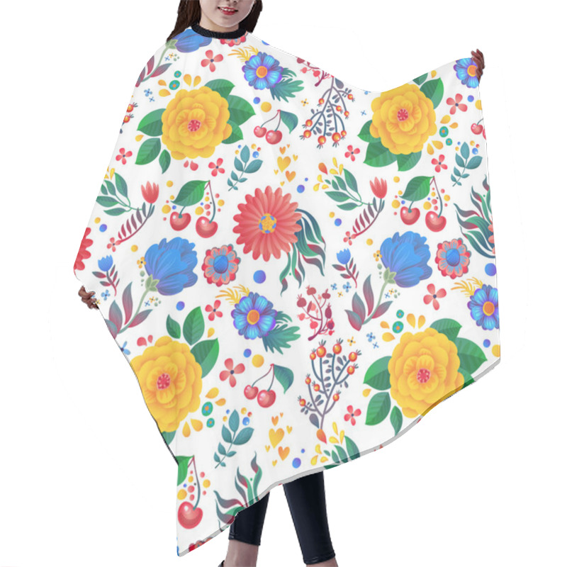 Personality  Flowers Seamless Pattern Hair Cutting Cape