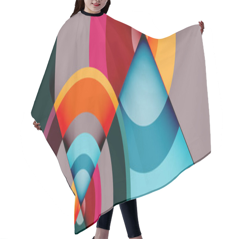 Personality  Circles With Shadows Trendy Minimal Geometric Composition Abstract Background Hair Cutting Cape