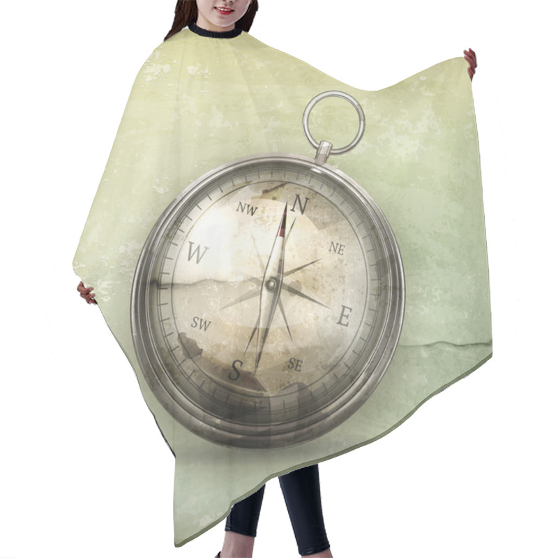 Personality  Compass, Old-style Vector Hair Cutting Cape