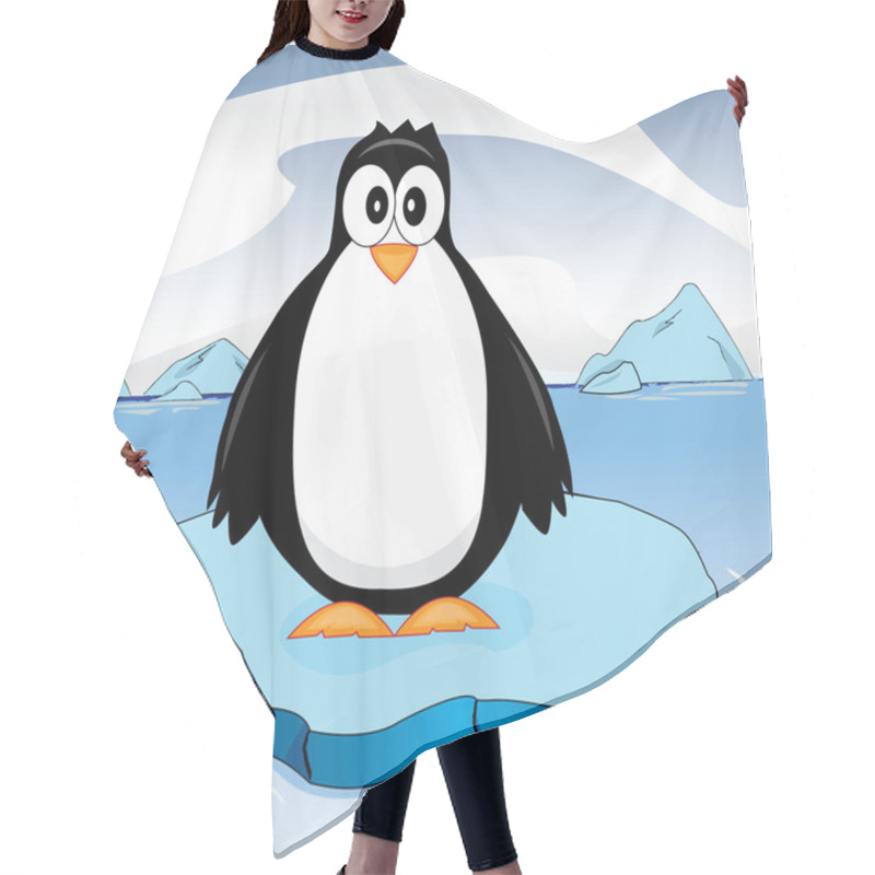 Personality  Penguin Standing On Ice In Sea Hair Cutting Cape