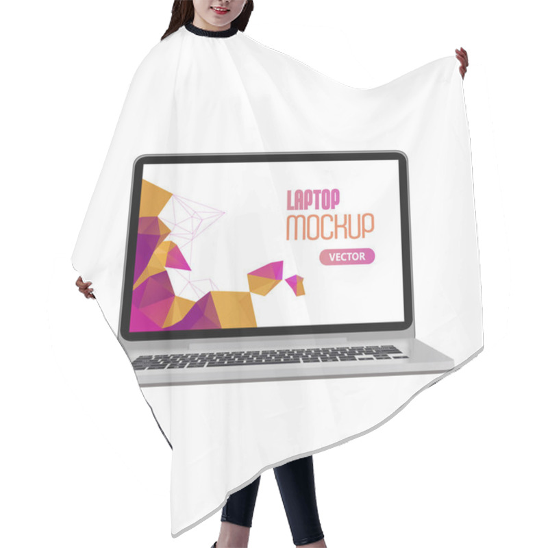 Personality  Laptop With Mock Up On Screen Hair Cutting Cape