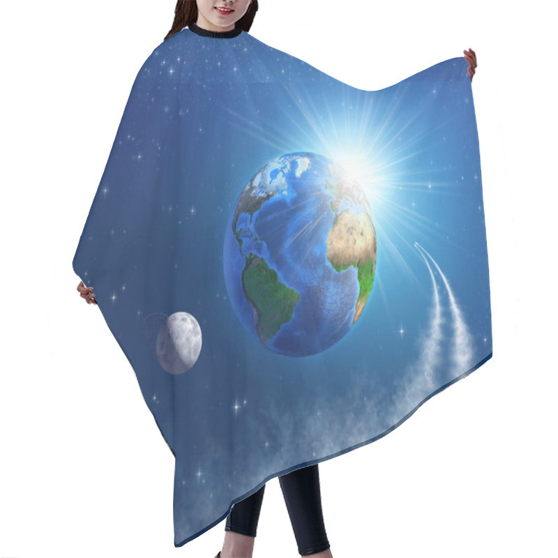 Personality  Space Travel Around The Earth Hair Cutting Cape