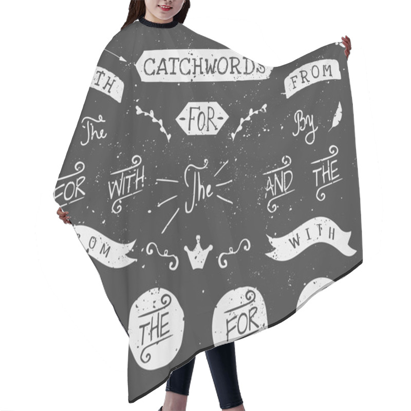 Personality  Hand Drawn Chalkboard Catchwords Hair Cutting Cape