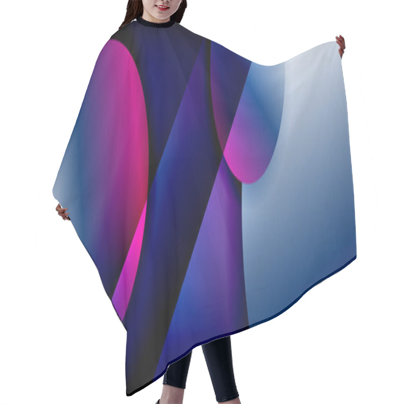 Personality  Dynamic Trendy Geometrical Abstract Background. Circles, Round Shapes 3d Shadow Effects And Fluid Gradients. Modern Overlapping Round Forms Hair Cutting Cape