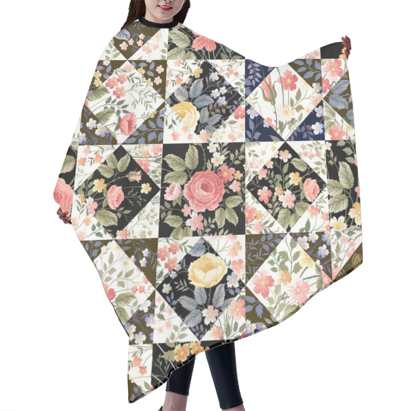 Personality  Seamless Patchwork Pattern Hair Cutting Cape