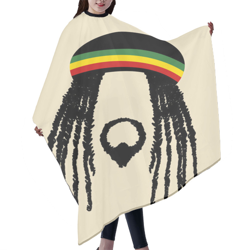 Personality  Rastafarian In Simple Graphic Hair Cutting Cape