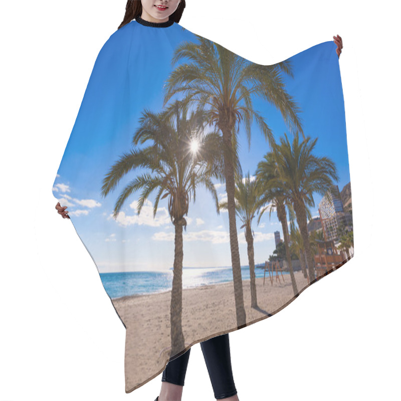 Personality  Alicante San Juan Beach Of La Albufereta With Palms Trees Hair Cutting Cape